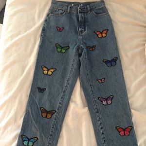 Butterfly Straight Leg Mom Jeans